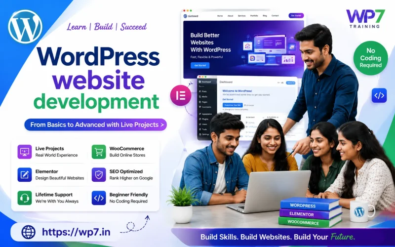 wordpress-course-students-learning Students learning WordPress website development