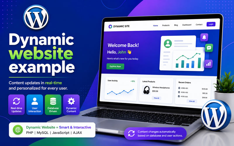 Dynamic website example
